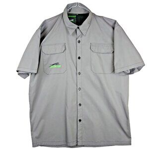 Arctic Cat Shirt‎ Men's 3XL Mechanic Garage Workwear Button Up Short Sleeve Gray